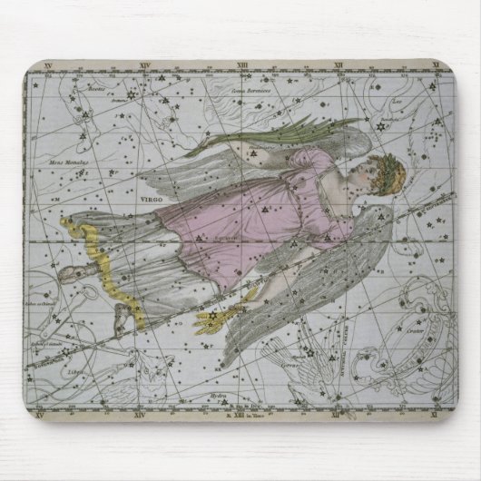 Virgo, van 'A Celestial Atlas', pub. in 1822 (kol. Muismat (Voorkant)