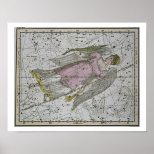 Virgo, van 'A Celestial Atlas', pub. in 1822 (kol. Poster