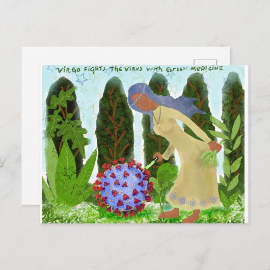Virgo vecht tegen het Briefkaart van het virus (Voorkant / Achterkant)