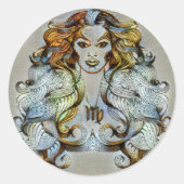 Virgo Venice Ronde Sticker (Voorkant)