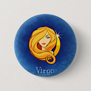 Virgo, Vergine Ronde Button 5,7 Cm