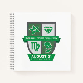 Virgo Verjaardag Wapen™ voor 23-31 augustus Notitieboek