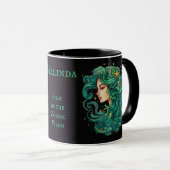 Virgo Verjaardagscadeau Naam toevoegen Koffie Zwar Mok (Voorkant rechts)