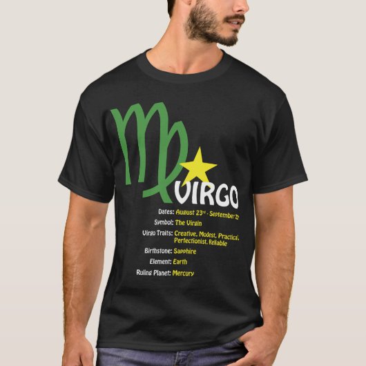 Virgo vertrekt donkere T-shirt (Voorkant)