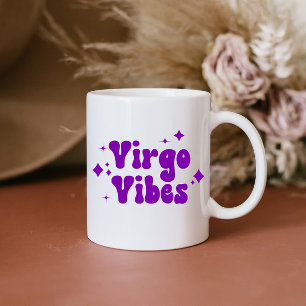 Virgo Vibes Zodiaal Astrology Paars Stars Coffee Koffiemok
