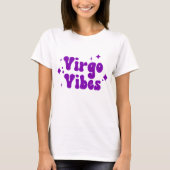 Virgo Vibes Zodiaal Astrology Paarse Stars T-shirt (Voorkant)