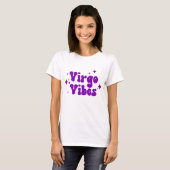 Virgo Vibes Zodiaal Astrology Paarse Stars T-shirt (Voorkant volledig)
