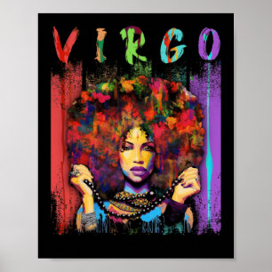 Virgo Virgo Retro Black Women Poster