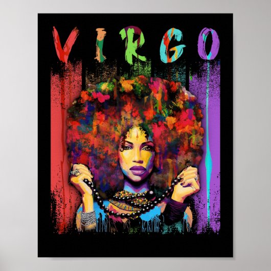 Virgo  Virgo Retro Black Women Poster (Voorkant)