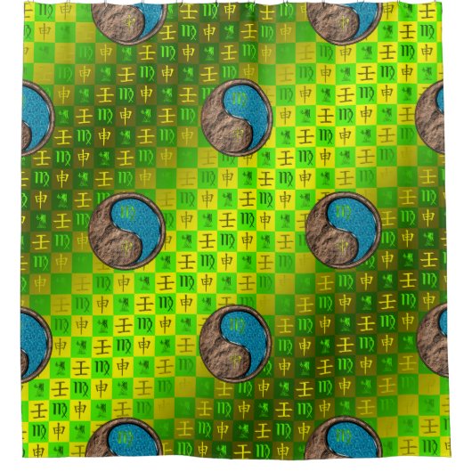 Virgo & Water Monkey Douchegordijn (Voorkant)