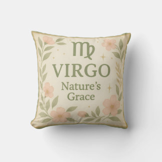 Virgo Watercolor Kussen – Zachte Bloemrijke Zodiac
