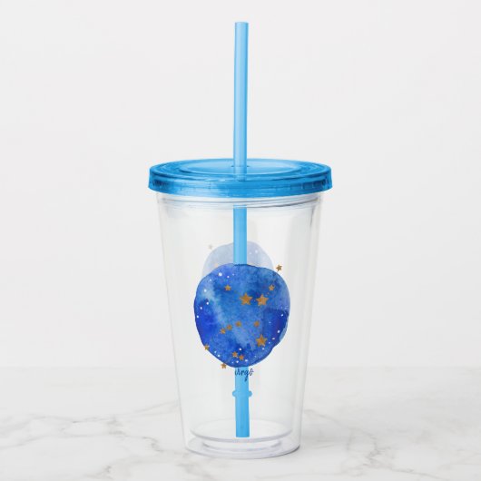 Virgo Waterverf Night Sky Constellation Zodiac Acryl Drinkbeker (Voorkant)