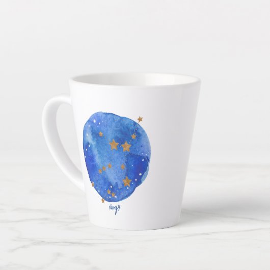 Virgo Waterverf Night Sky Constellation Zodiac Latte Mok (Linkerhoek)