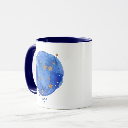 Virgo Waterverf Night Sky Constellation Zodiac Mok (Voorkant links)