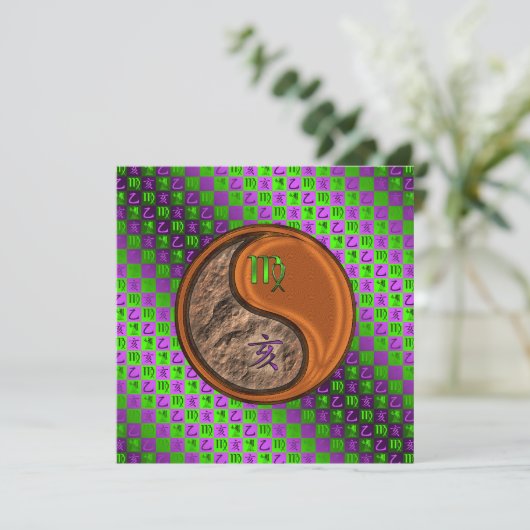 Virgo & Wood Boar Kaart (Staand voorkant)