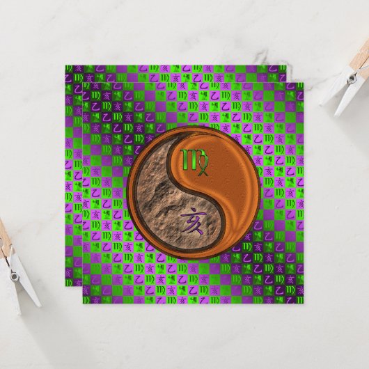 Virgo & Wood Boar Kaart (Voorkant / Achterkant in situ)