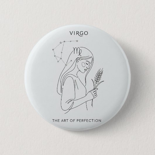 Virgo zodiaal teken ronde button 5,7 cm (Voorkant)