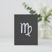 Virgo Zodiab Sign on Charcoal Carbon Fiber Print Briefkaart (Staand voorkant)