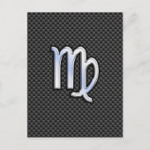 Virgo Zodiab Sign on Charcoal Carbon Fiber Print Briefkaart (Voorkant)