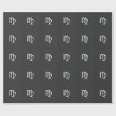 Virgo Zodiab Sign on Charcoal Carbon Fiber Print Cadeaupapier (Vlak)