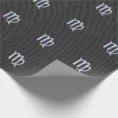 Virgo Zodiab Sign on Charcoal Carbon Fiber Print Cadeaupapier (Hoek)