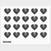 Virgo Zodiab Sign on Charcoal Carbon Fiber Print Hart Sticker (Vel)