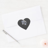 Virgo Zodiab Sign on Charcoal Carbon Fiber Print Hart Sticker (Envelop)