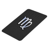 Virgo Zodiab Sign on Charcoal Carbon Fiber Print Magneet (Linkerzijde)