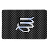 Virgo Zodiab Sign on Charcoal Carbon Fiber Print Magneet (Horizontaal)