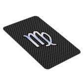 Virgo Zodiab Sign on Charcoal Carbon Fiber Print Magneet (Rechterzijde)