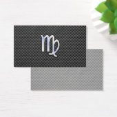 Virgo Zodiab Sign on Charcoal Carbon Fiber Print Visitekaartjes (Bureau)