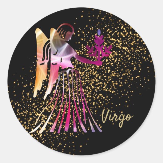 Virgo - Zodiab Sign Ronde Sticker (Voorkant)
