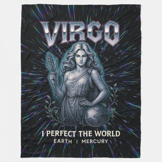 Virgo Zodiac 80's Rock Band Geïnspireerd Astrologi Fleece Deken (Voorkant)