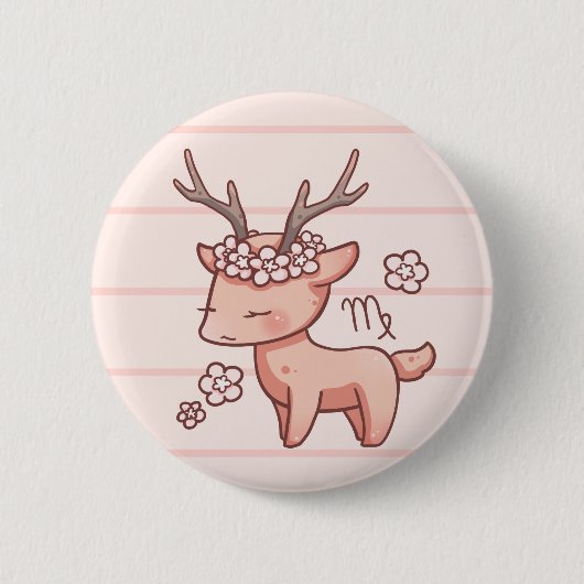 Virgo Zodiac Animal Button (Voorkant)