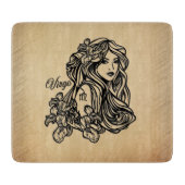Virgo Zodiac Antiek Kijk Glass Snijplank (Voorkant)