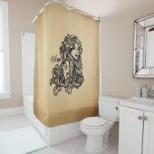 Virgo Zodiac Antiek look Douchegordijn (In situ)