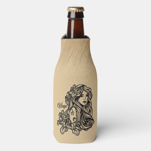 Virgo Zodiac Antiek look Flesjeskoeler (Fles Voorkant)