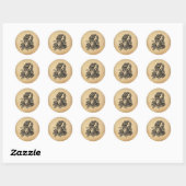 Virgo Zodiac Antiek look Ronde Sticker (Vel)