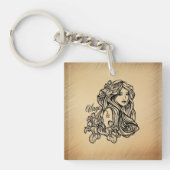 Virgo Zodiac Antiek look Sleutelhanger (Voorkant)