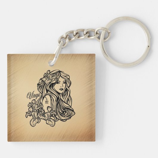 Virgo Zodiac Antiek look Sleutelhanger (Achterkant)