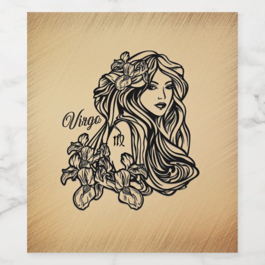 Virgo Zodiac Antiek look Wijn Etiket (Enkel label)