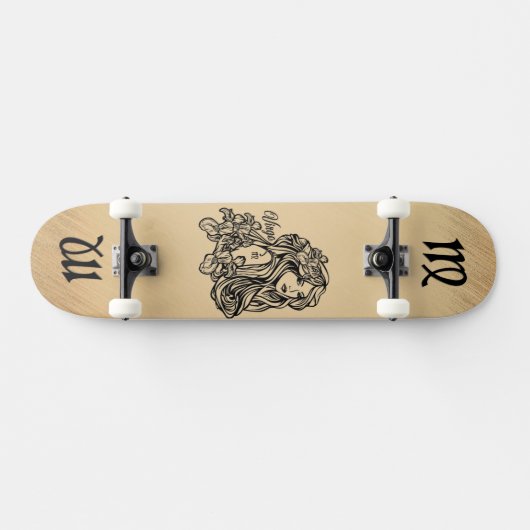 Virgo Zodiac Antiek Persoonlijk Skateboard (Horizontaal)