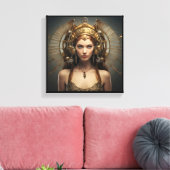 Virgo Zodiac Art Canvas – Mechanica Astral (Insitu (Woonkamer))