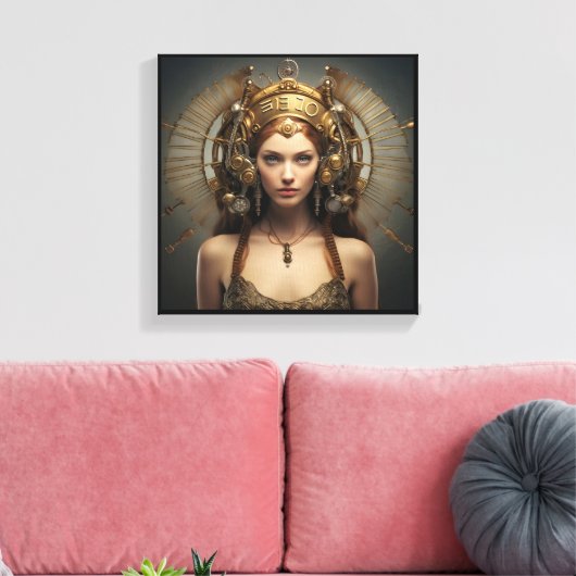 Virgo Zodiac Art Canvas – Mechanica Astral (Insitu (Woonkamer))