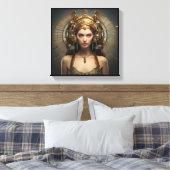 Virgo Zodiac Art Canvas – Mechanica Astral (Insitu (Slaapkamer))