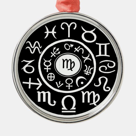 Virgo - Zodiac Astrological Constellation Metalen Ornament (Voorkant)