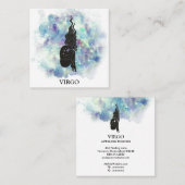 *~* VIRGO Zodiac Astrology Readings Blauwgroen + B Vierkante Visitekaartje (Voorkant / Achterkant)