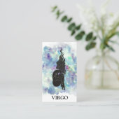 *~* VIRGO Zodiac Astrology Readted Blue Blauwgroen Visitekaartje (Staand voorkant)
