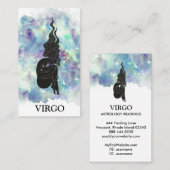 *~* VIRGO Zodiac Astrology Readted Blue Blauwgroen Visitekaartje (Voorkant / Achterkant)