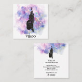 *~* VIRGO Zodiac Astrology Readted Pink Blue Vierkante Visitekaartje (Voorkant / Achterkant)